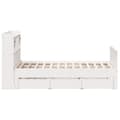 Miniatyrbilde 6 av 11: vidaXL Seng med bokhylle uten madrass hvit 140x200 cm heltre furu