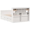 Miniatyrbilde 7 av 11: vidaXL Seng med bokhylle uten madrass hvit 140x200 cm heltre furu