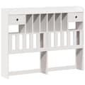 Miniatyrbilde 8 av 11: vidaXL Seng med bokhylle uten madrass hvit 140x200 cm heltre furu
