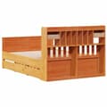 Miniatyrbilde 7 av 11: vidaXL Seng med bokhylle uten madrass voksbrun 160x200 cm heltre furu