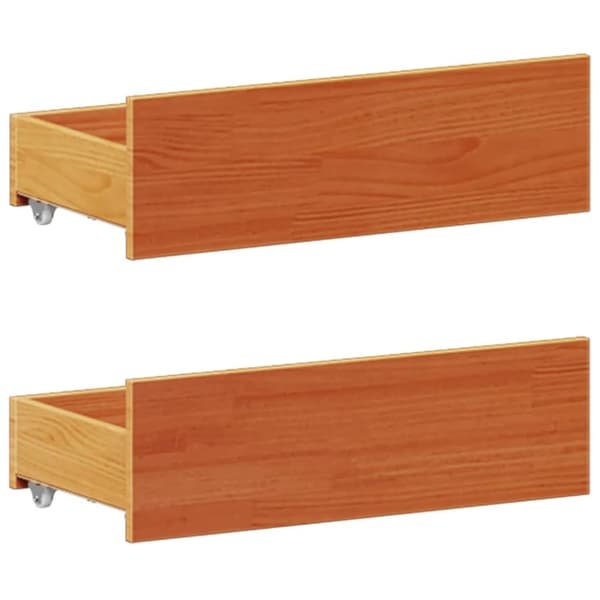 vidaXL Seng med bokhylle uten madrass voksbrun 160x200 cm heltre furu