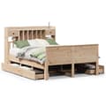 Miniatyrbilde 1 av 11: vidaXL Seng med bokhylle uten madrass 160x200 cm heltre furu