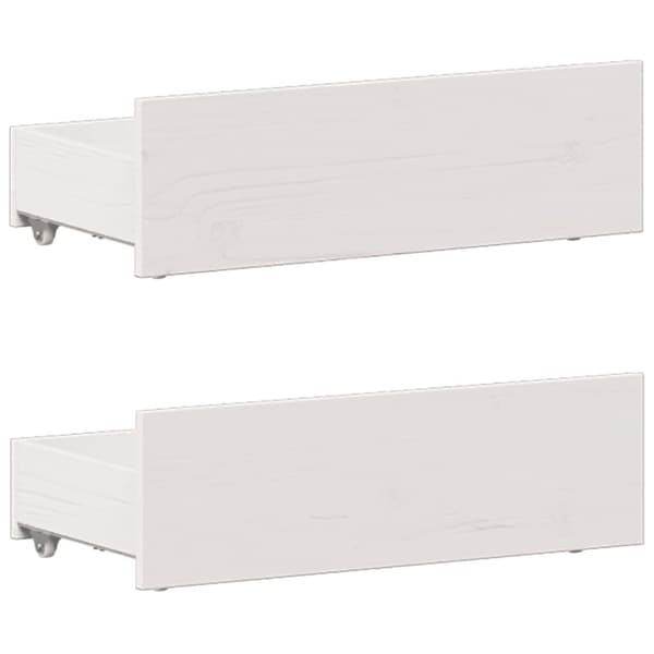 vidaXL Seng med bokhylle uten madrass hvit 100x200 cm heltre furu