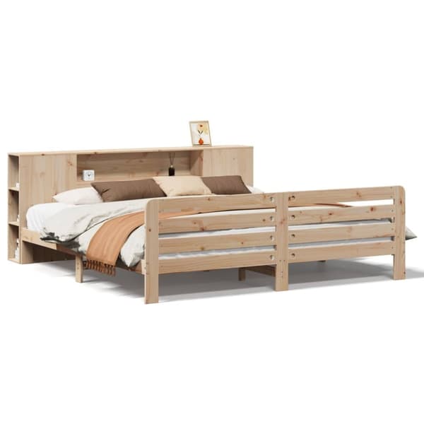 vidaXL Sengeramme med madrass 200x200 cm heltre furu