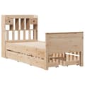 Miniatyrbilde 4 av 11: vidaXL Seng med bokhylle uten madrass 75x190 cm heltre furu