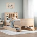 Miniatyrbilde 2 av 11: vidaXL Seng med bokhylle uten madrass 75x190 cm heltre furu