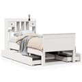 Miniatyrbilde 3 av 11: vidaXL Seng med bokhylle uten madrass hvit 75x190 cm heltre furu