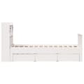 Miniatyrbilde 6 av 11: vidaXL Seng med bokhylle uten madrass hvit 75x190 cm heltre furu