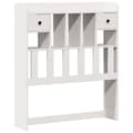 Miniatyrbilde 8 av 11: vidaXL Seng med bokhylle uten madrass hvit 75x190 cm heltre furu