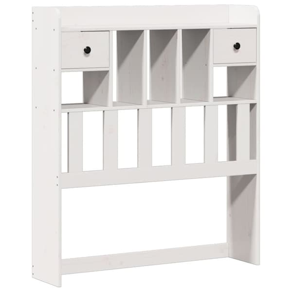 vidaXL Seng med bokhylle uten madrass hvit 75x190 cm heltre furu