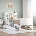 Miniatyrbilde 2 av 11: vidaXL Seng med bokhylle uten madrass hvit 75x190 cm heltre furu
