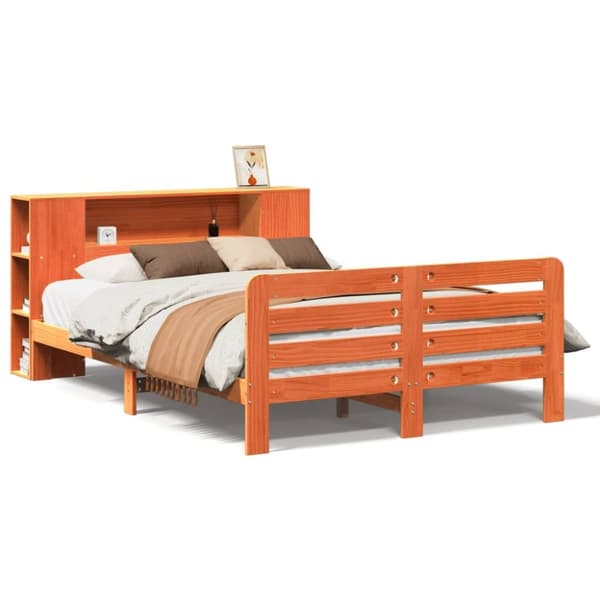 vidaXL Sengeramme uten madrass brun 135x190 cm heltre furu
