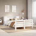 Miniatyrbilde 2 av 11: vidaXL Sengeramme uten madrass hvit 160x200 cm heltre furu