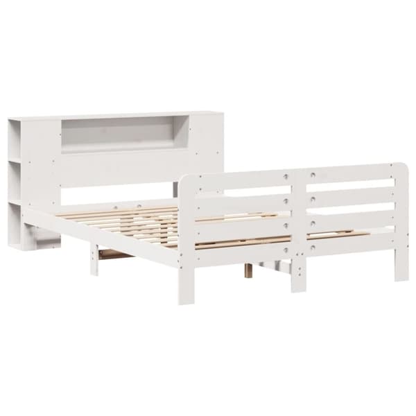 vidaXL sengeramme uden madras 150x200 cm massivt fyrretræ hvid