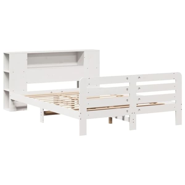 vidaXL sengeramme uden madras 140x190 cm massivt fyrretræ hvid