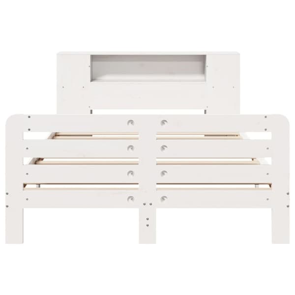vidaXL sengeramme uden madras 140x190 cm massivt fyrretræ hvid