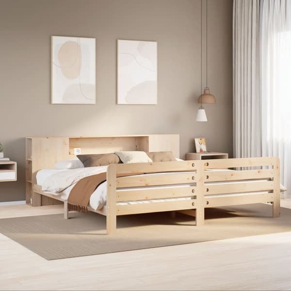 vidaXL Sängynrunko ilman patjaa 180x200 cm täysi mänty