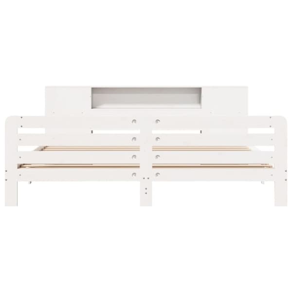vidaXL sengeramme uden madras 200x200 cm massivt fyrretræ hvid