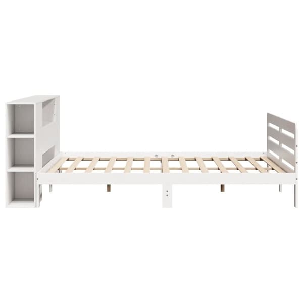 vidaXL sengeramme uden madras 200x200 cm massivt fyrretræ hvid