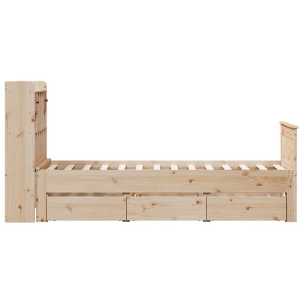 vidaXL seng med reol uden madras 100x200 cm massivt fyrretræ