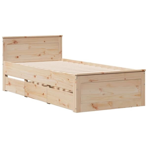 vidaXL seng med reol uden madras 100x200 cm massivt fyrretræ