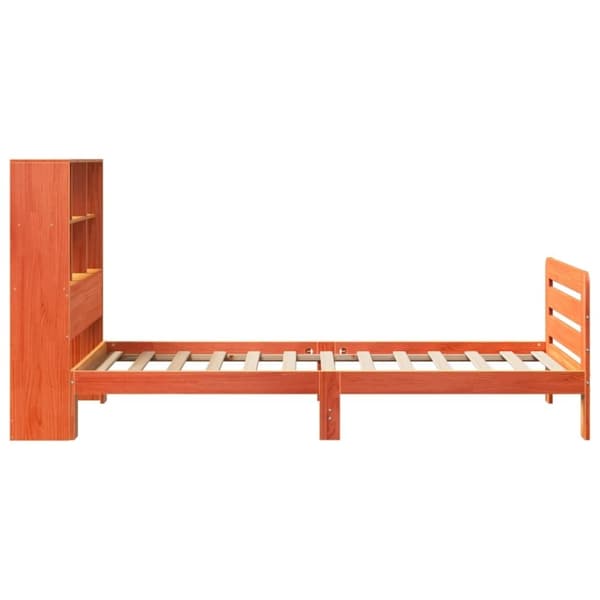 vidaXL Sengeramme uten madrass voksbrun 90x200 cm heltre furu