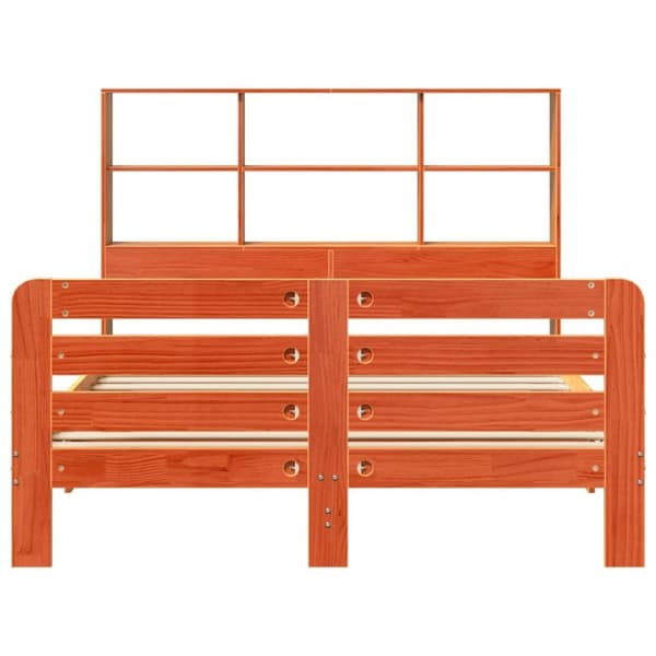 vidaXL sengeramme uden madras 135x190 cm massivt fyrretræ brun