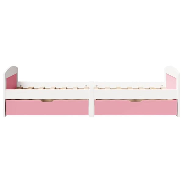 vidaXL daybed med to skuffer uden madras IRUN hvid og lyserød 90x200cm