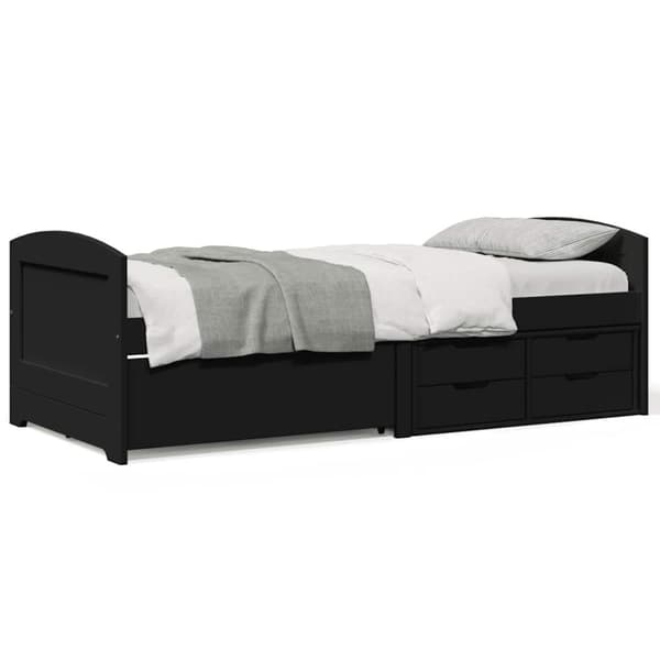 vidaXL sohvasänky 5 laatikolla ilman patjaa IRUN musta 90x200 cm
