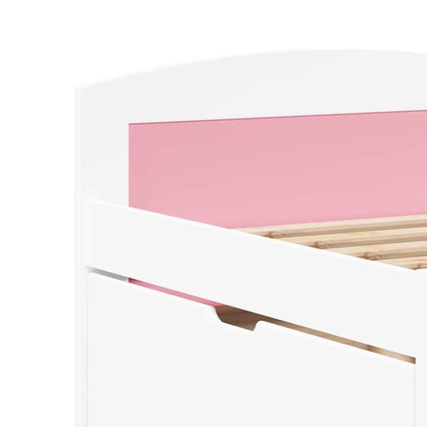 vidaXL daybed med 5 skuffer uden madras IRUN hvid og lyserød 90x200 cm