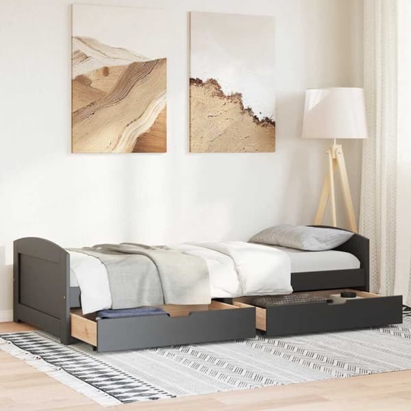 vidaXL -sohvasänky kahdella laatikolla ilman patjaa IRUN musta 90x200cm