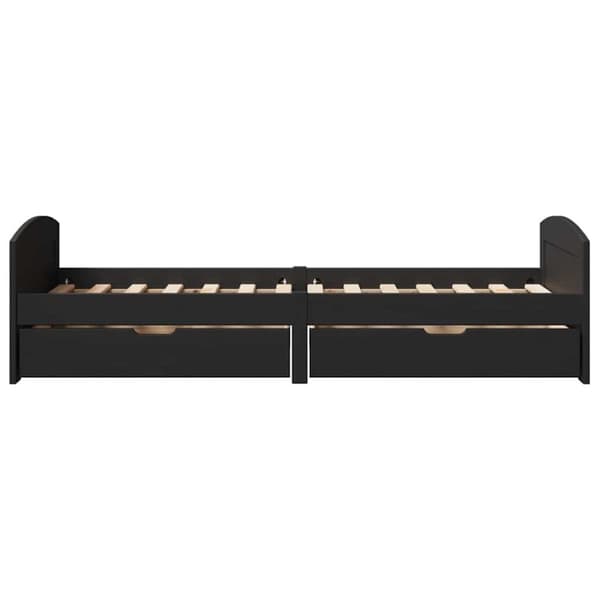 vidaXL -sohvasänky kahdella laatikolla ilman patjaa IRUN musta 90x200cm