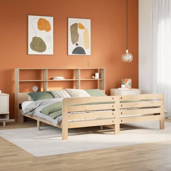 vidaXL sengeramme uden madras 200x200 cm massivt fyrretræ