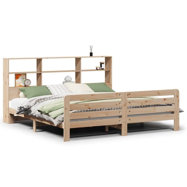 vidaXL sengeramme uden madras 200x200 cm massivt fyrretræ
