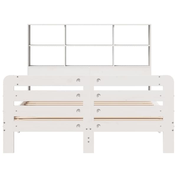 vidaXL sengeramme uden madras 140x190 cm massivt fyrretræ hvid