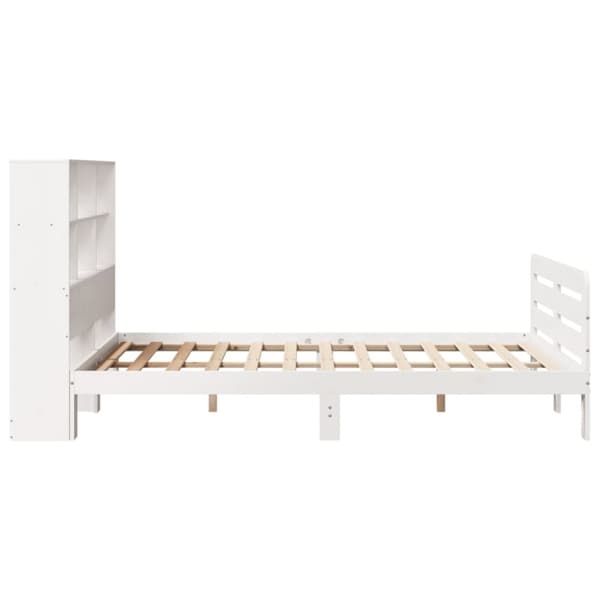 vidaXL sengeramme uden madras 140x190 cm massivt fyrretræ hvid