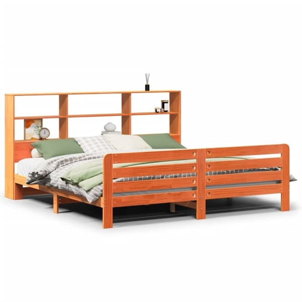 vidaXL Sengeramme uten madrass voksbrun 180x200 cm heltre furu