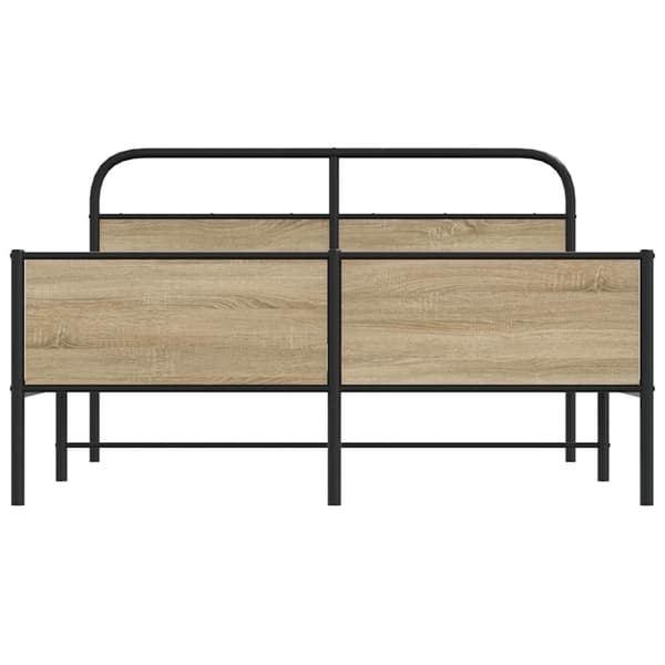 vidaXL Sengeramme i metall uten madrass røkt eik 180x200 cm