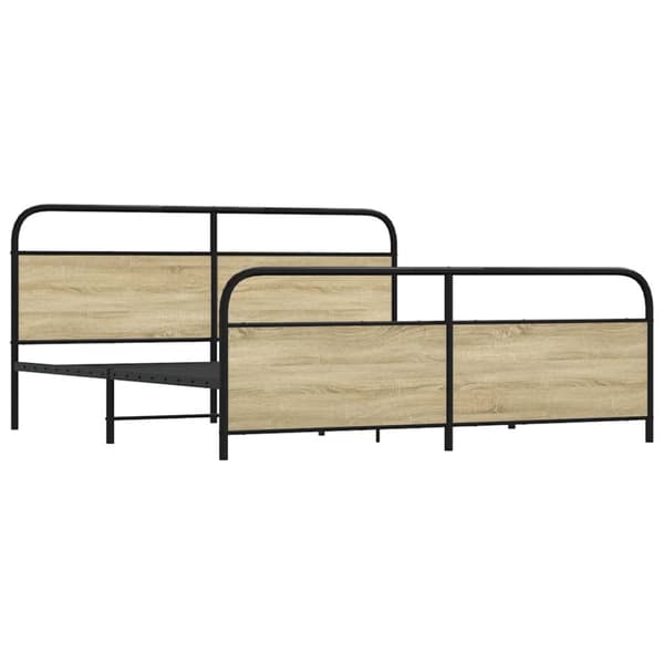 vidaXL Sengeramme i metall uten madrass sonoma eik 200x200 cm