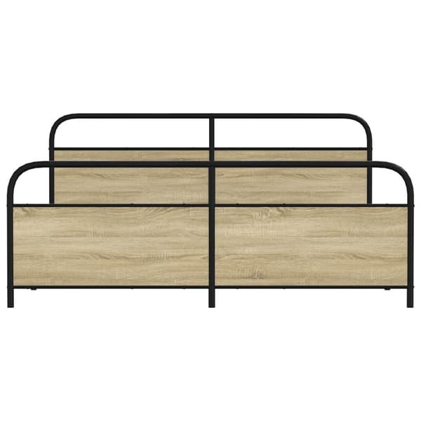 vidaXL Sengeramme i metall uten madrass sonoma eik 200x200 cm