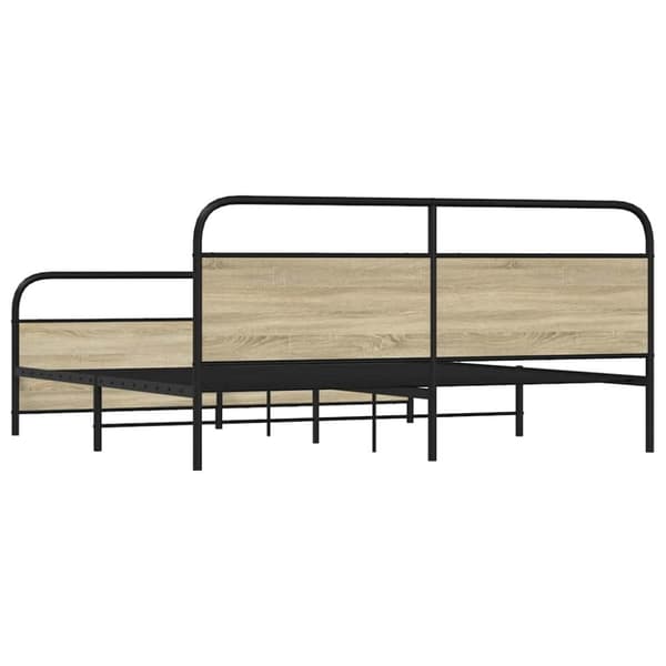 vidaXL Sengeramme i metall uten madrass sonoma eik 200x200 cm