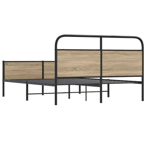 vidaXL Metallinen sängynrunko savutammi 180x200 cm