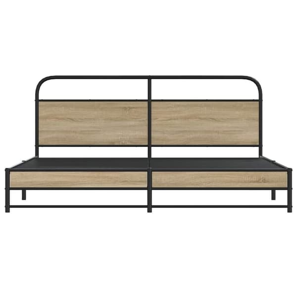 vidaXL sengeramme uden madras 200x200 cm metal røget egetræsfarve