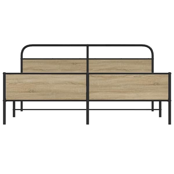 vidaXL Sengeramme i metall uten madrass røkt eik 150x200 cm