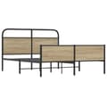 Miniatyrbilde 4 av 10: vidaXL Sengeramme i metall uten madrass røkt eik 160x200 cm