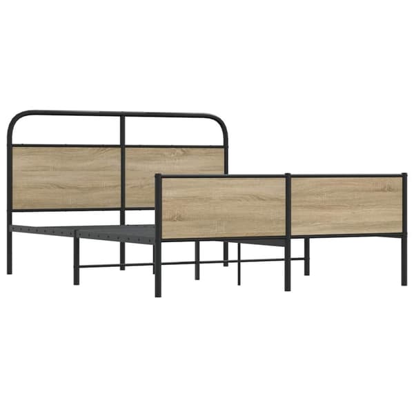 vidaXL Sengeramme i metall uten madrass røkt eik 160x200 cm