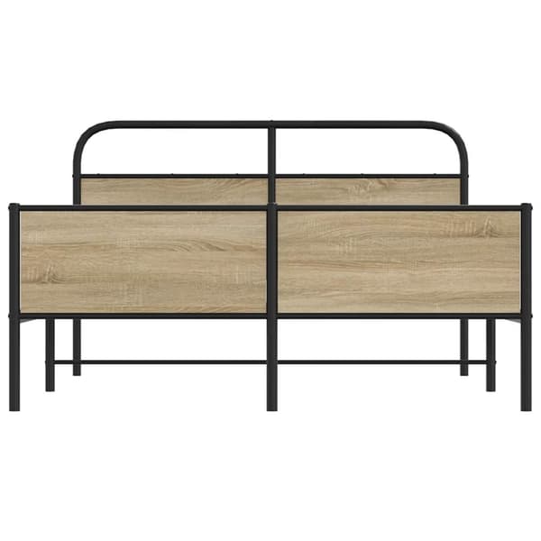 vidaXL Sengeramme i metall uten madrass røkt eik 160x200 cm