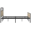 Miniatyrbilde 7 av 10: vidaXL Sengeramme i metall uten madrass røkt eik 160x200 cm