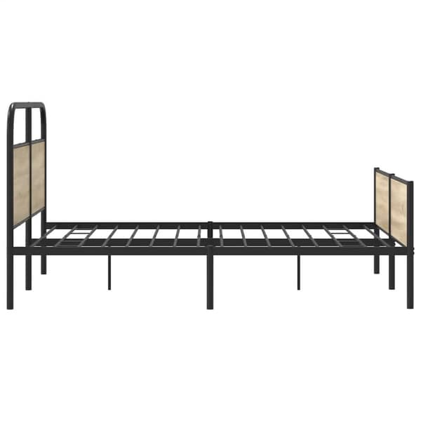 vidaXL Sengeramme i metall uten madrass røkt eik 160x200 cm