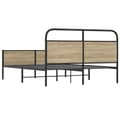 Miniatyrbilde 8 av 10: vidaXL Sengeramme i metall uten madrass røkt eik 160x200 cm